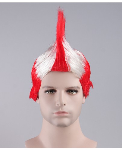 Red / White Mohawk Wig